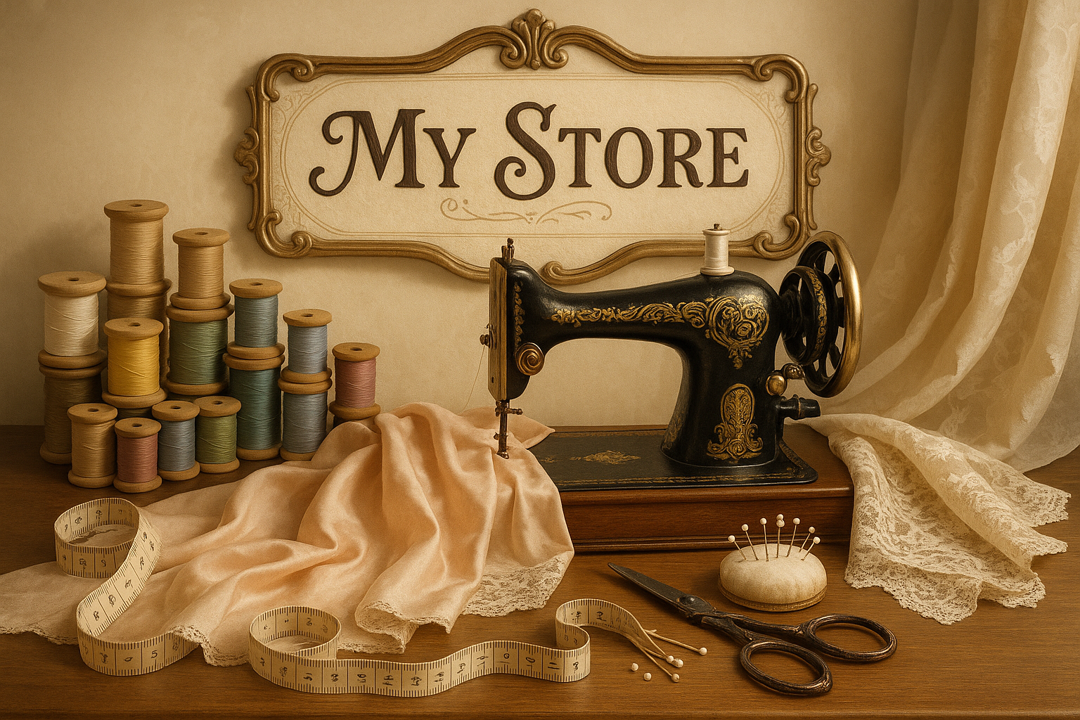 elegant boutique sewing with my business name 